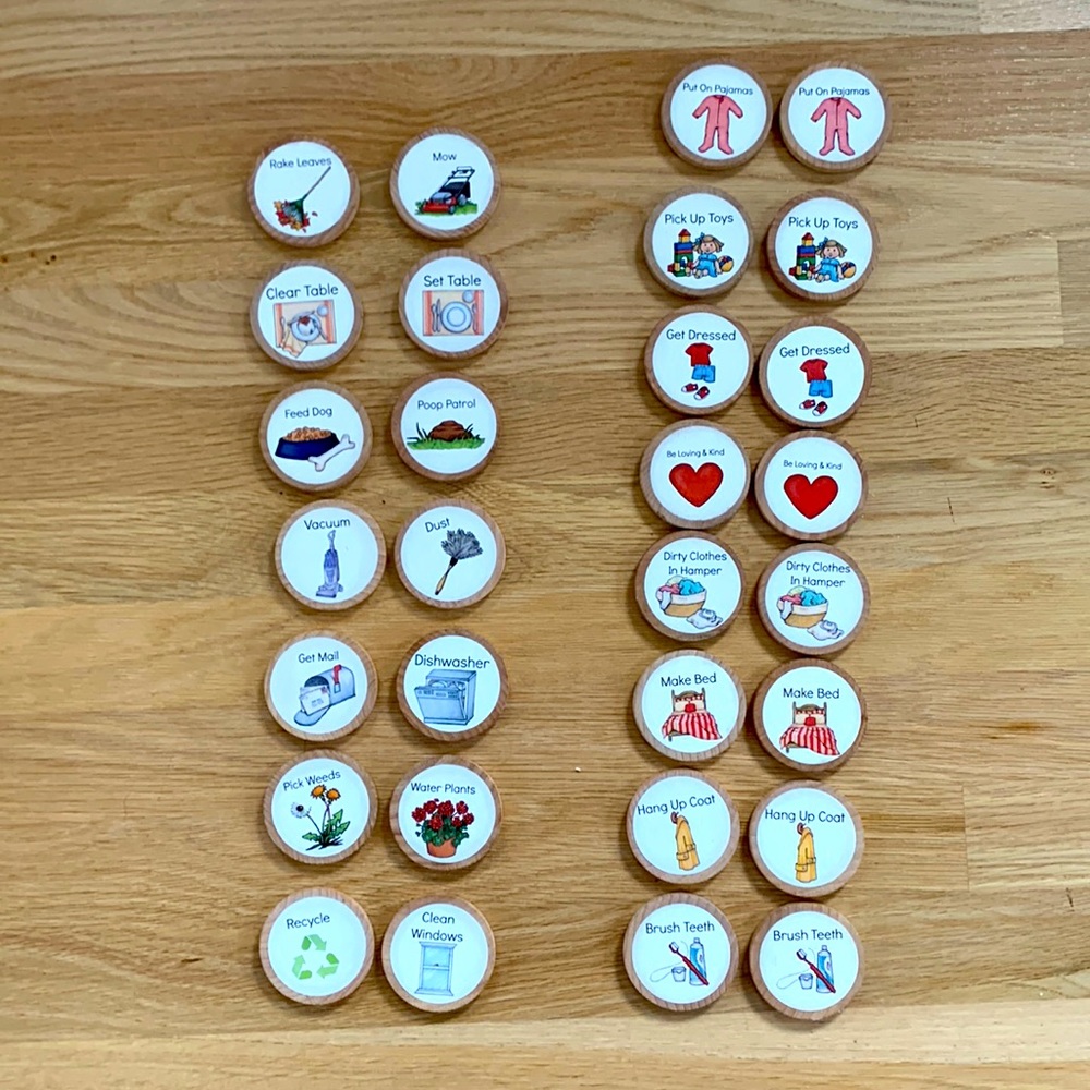 Etsy artist chore magnets set of 30